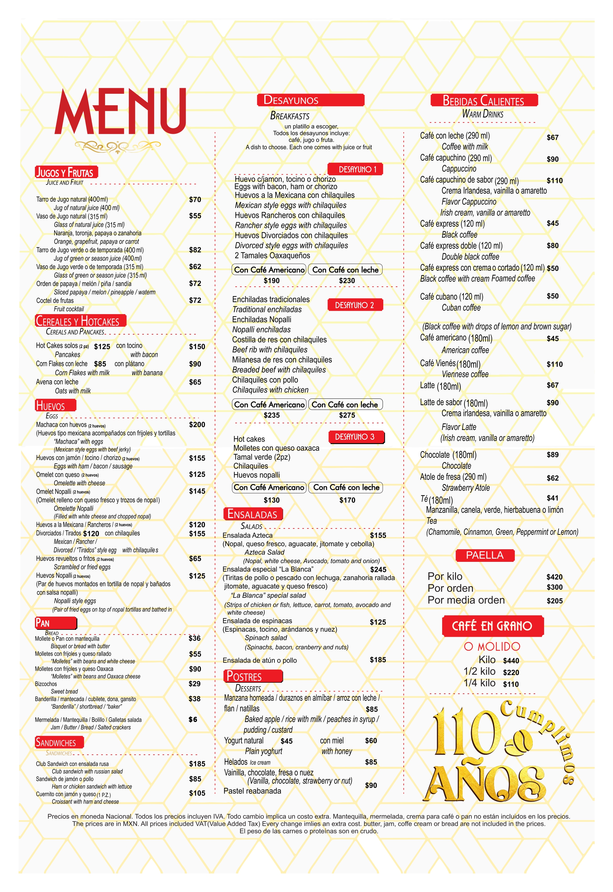 Carta 2 - Especialidades